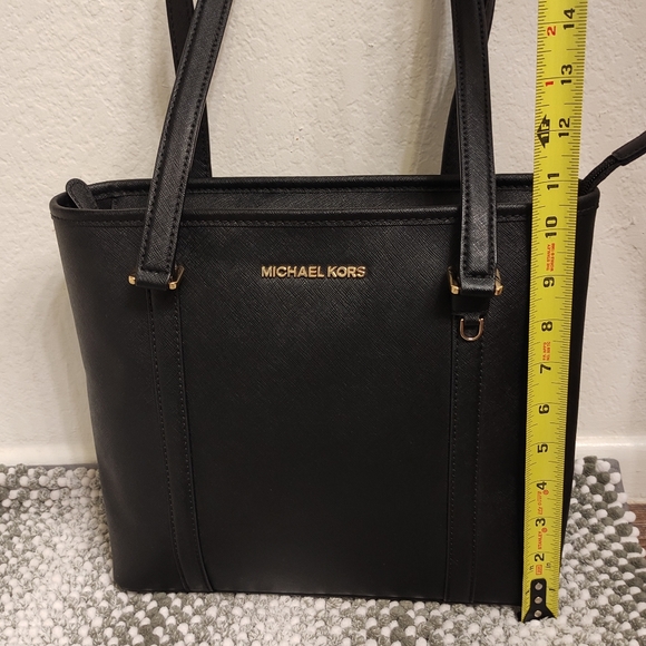 Michael Kors Sady Saffiano Leather Tote - Black Style 35T7GD4T2L - Picture 9 of 13